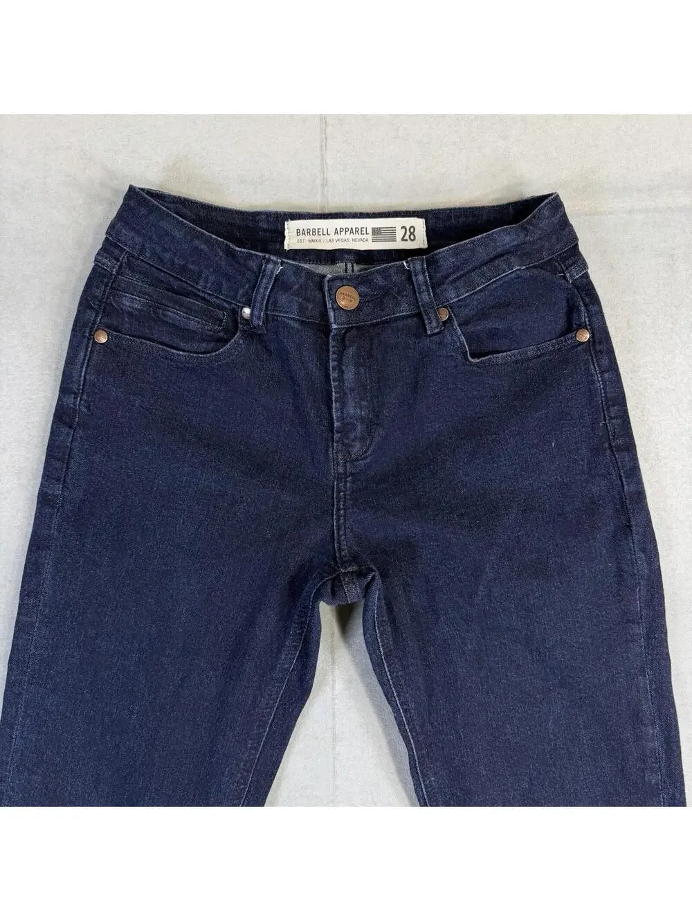 Barbell Apparel Jeans Mens 28 Blue Dark Wash Skinny Fit Casual Stretch Denim
